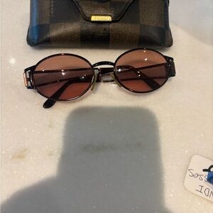 Vintage Fendi FF Mesh Shield Sunglasses with Case – Rare Y2K Style